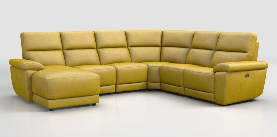 Sartorano - corner sofa with 1 electric recliner - right peninsula